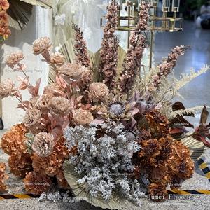 Automne rétro Maillard Style <span class=keywords><strong>fenêtre</strong></span> fleur Art décoration de mariage avec Tau Tau Tau Caramel couleur pâques fausse fleur en gros - Product Image 2