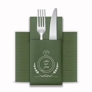 Tek kullanımlık logo ile kokteyl peçeteleri özel beyaz akşam yemeği peçete kağıt doku serviette masa peçeteler düğün için