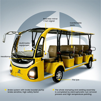Voiture de tourisme convertible de parc à thème à quatre roues électrique de nouvelle énergie de 17 places avec porte