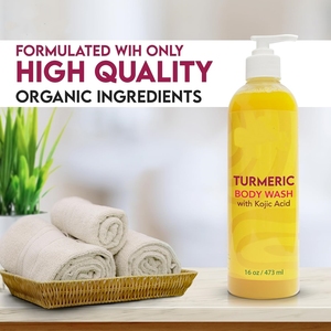 Gel Douche Exfoliant au Curcuma <span class=keywords><strong>Bain</strong></span> Corps Spa Blanchissant Gel Nettoyant Corps Naturel et <span class=keywords><strong>Bio</strong></span> au Curcuma - Product Image 4