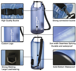 Zaino Impermeabile Trasparente Personalizzato da 10 L per Escursionismo, Campeggio e Trekking, <span class=keywords><strong>Set</strong></span> Borsa Asciutta per Costumi da Bagno e Attività all'Aperto - Product Image 3