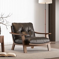 Canapé individuel en bois de frêne massif de style antique DISHI, confortable, vintage, pour salon