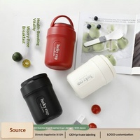 Bocal alimentaire isotherme en acier inoxydable avec cuillère, couvercle anti-fuite, récipient thermique pour soupes, repas chauds ou froids, thermos de voyage pour le bureau