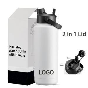 सिप के साथ पोर्टेबल जिम धातु की बोतलें और 1 ढक्कन डबल लेयर वैक्यूम इन्सुलेट स्टेनलेस स्टील अनुकूलित स्पोर्ट्स बोतलें - Product Image 1