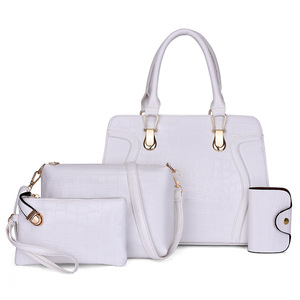 Sac à main quatre pièces pour femme, grand sac portable en cuir litchi, tendance mode, sac bandoulière messager pour femme - Product Image 4