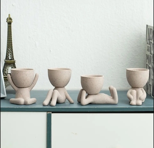 Vente en gros de pots succulents en céramique Jardinières décoratives humanoï<span class=keywords><strong>des</strong></span> créatifs Mignonnes jardinières pour bonsaïs jardinières pour cactus Mini jardinières pour plantes - Product Image 5