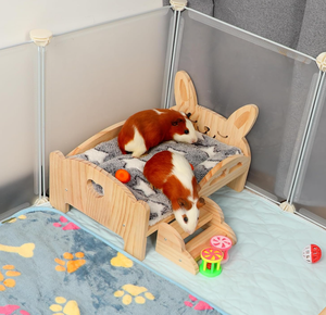 Personalizzabile in legno a forma di <span class=keywords><strong>coniglio</strong></span> Pet Cottage Habitat con scale e tappetino per piccoli animali domestici letto di cavia fabbrica diretta - Product Image 5