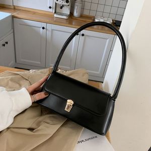Elegant Retro Top-Handle Shoulder Bag Women's Underarm Purse with Bullet <b>Lock</b> Clasp PU Small Size Everyday Use - Product Image 3
