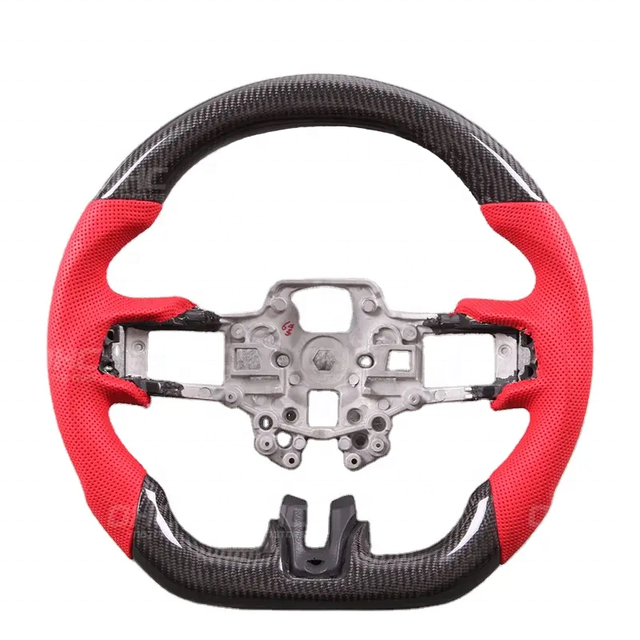 Real Carbon Fiber Steering Wheel Compatible with 2018 2019 2022 ford Mustang OHC Motors