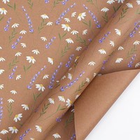 Papier d'emballage de luxe personnalisé pour les fêtes, papier d'emballage de fleurs de Noël de haute qualité, jetable, enduit, en rouleau