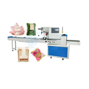 Lage Prijs Hamburger Brood Lollysuikergoed Snack Fruit Salade Flowpackmachine Horizontale Pakket Machine