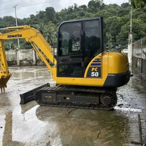 Excavatrice sur chenilles Komatsu PC58 d'occasion de 5 tonnes avec godet, certifiée CE, composants essentiels fabriqués au Japon, roulements inclus, en promotion - Product Image 1
