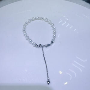 Natural Freshwater Pearl Bracelet 3-5mm Near Round Flawless Aurora Light Luxury White Pearl on Pure Silver <b>Hand</b> <b>Ornament</b> - Product Image 2
