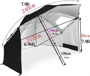 Sombrilla de Playa Resistente para Acampar al Aire Libre, de Acero Inoxidable, Impermeable, con Protección UV y Logotipo Personalizable - Product Image 2