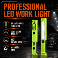 Lámpara de Trabajo LED Delgada de 10H de Duración, 600LM, Recargable Tipo-C, Gancho Magnético, Luz Estroboscópica Roja y Azul, Lámpara de Emergencia, CE RoHS, Venta al Por Mayor