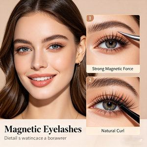 Lot de 2 paires de <span class=keywords><strong>faux</strong></span> <span class=keywords><strong>cils</strong></span> <span class=keywords><strong>magnétiques</strong></span> double couche 3D <span class=keywords><strong>volume</strong></span> avec applicateur réutilisable sans colle pour extension de <span class=keywords><strong>cils</strong></span> - Product Image 5