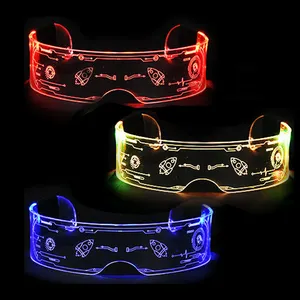 New Product Custom Logo LED Futuristic Light Up Luminous Glasses For Party