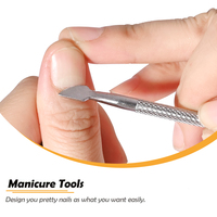 1 pièce Repousse-cuticules et grattoir en acier inoxydable pour dissolvant de vernis à ongles et gel, outils de manucure pour ongles