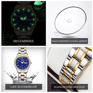 OPK 8110 Orologi da <span class=keywords><strong>Donna</strong></span> Semplice <span class=keywords><strong>Orologio</strong></span> da Polso al Quarzo alla Moda Impermeabile Luminoso per Signore con Doppio Display del Calendario Oro <span class=keywords><strong>Bianco</strong></span> - Product Image 5