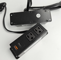Multiprise murale BAYU US pour bureau avec 2 prises CA, 2 chargeurs USB, interrupteur d'éclairage et disjoncteur