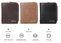 Grosir Seri Dompet Pria Kulit Pu Trifold Dompet Pria Gesper Ritsleting Dompet Saku Koin Terlaris