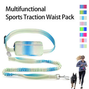Custom Bulk Gradient Colors Running Pet Leashes With Reflective Sports Waist Pack Hand Free Snap Hook For Bungee <b>Dog</b> Leash - Product Image 4