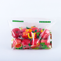 Op maat gemaakte bedrukte groente- en fruitverpakkingen van oranje plastic met luchtgaatjes en ritssluiting voor verse groenten en fruit