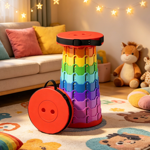 Tabouret Télescopique Arc-en-ciel en PP Rouge, Pliable et Portable pour Extérieur, Chaise <span class=keywords><strong>de</strong></span> Plage, Couleur Personnalisée, Vente en Gros ODM/OEM - Product Image 6