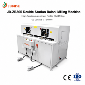 Machine de fraisage à rainures pneumatique automatique à double station réglable JUNDE à haute efficacité pour panneaux de porte de meubles - Product Image 1