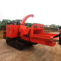 Grande capacité 5 T/H 6145(102HP) Machine de broyeur d'arbre de déchiqueteuse de branche de chenille pour le bois
