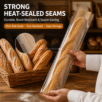 Sac micro-perforé en plastique composite BOPP et papier kraft transparent pour l'emballage du pain, idéal pour les boulangeries, cafés et achats en gros