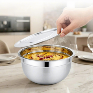 Bol de service en acier inoxydable pour cuisine, table à manger, restaurant, restauration, service alimentaire, mélange de salades, fruits, collations, soupes, riz, décoration - Product Image 6