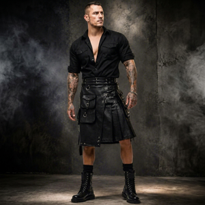 Costume sexy de gladiateur en cuir pour homme avec ceinture - Écologique FAZMAX CORPORATION Modèle T6543 - Product Image 1