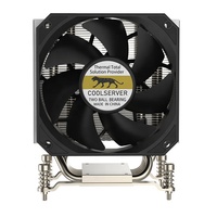COOLSERVER CS-AM5-4UR23 Dissipateur thermique actif en cuivre à 5 caloducs pour boîtier d'ordinateur de bureau AM5 TDP 210W PWM 2000-5000RPM à roulement à billes