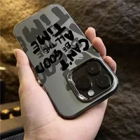 Citations inspirantes à la mode lettres minimalistes coque de téléphone graphique pour 16 Pro 15 14 13 12 11 XS X XR 7 8 Plus SE 2022 couverture
