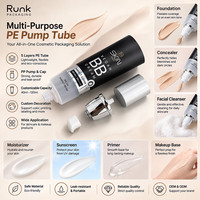 Tube en PE de haute qualité à pompe sans air, 5 couches, pour fond de teint liquide et correcteur, emballage en tube plastique pour crème CC/BB et soins de la peau