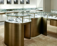 Vitrine à bijoux de luxe moderne haut de gamme avec éclairage LED, en verre trempé, écologique, robuste, fabriquée directement par l'usine GZowin
