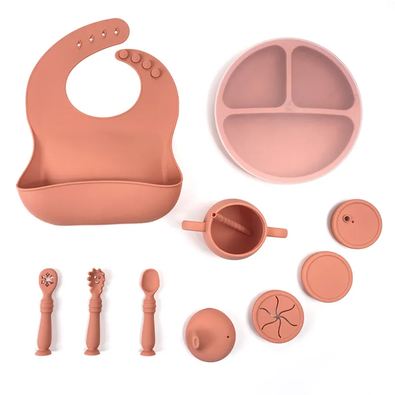 Platos de silicona para bebés, cuenco con ventosa, antideslizantes, juegos de cucharas, oferta de Amazon