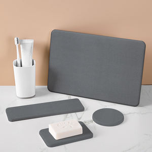 Luxury Feepop Contemporary Home <strong>Accessories</strong> Set Eco-Friendly Rectangle Dish Drying Tray Soap Holder Self-Absorbent Diatomite ISO - Product Image 1