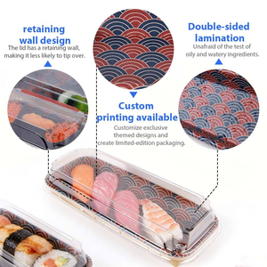 Custom Printed Kraft Paper Sushi Box with Clear Lid, Disposable Food Grade <b>Takeaway</b> <b>Container</b> for Japanese Sushi & Sashimi - Product Image 3