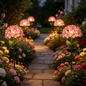 Luces Solares de Jardín con Forma de Hortensia, Resistentes al Agua, para Decoración de Patio, Camino y Jardín, Iluminación Nocturna - Product Image 1