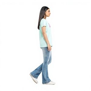 Camiseta Estampada Personalizada para Mujer, Directo de Fábrica, Mezcla de Algodón, Diseño Gráfico, Manga Corta, Marca Privada, Proveedor de Ropa al por Mayor - Product Image 3