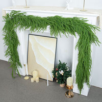 Guirlande de Noël en pin de Norfolk, guirlande artificielle douce au toucher réaliste, décoration de fête pour cheminée, manteau de cheminée, escaliers