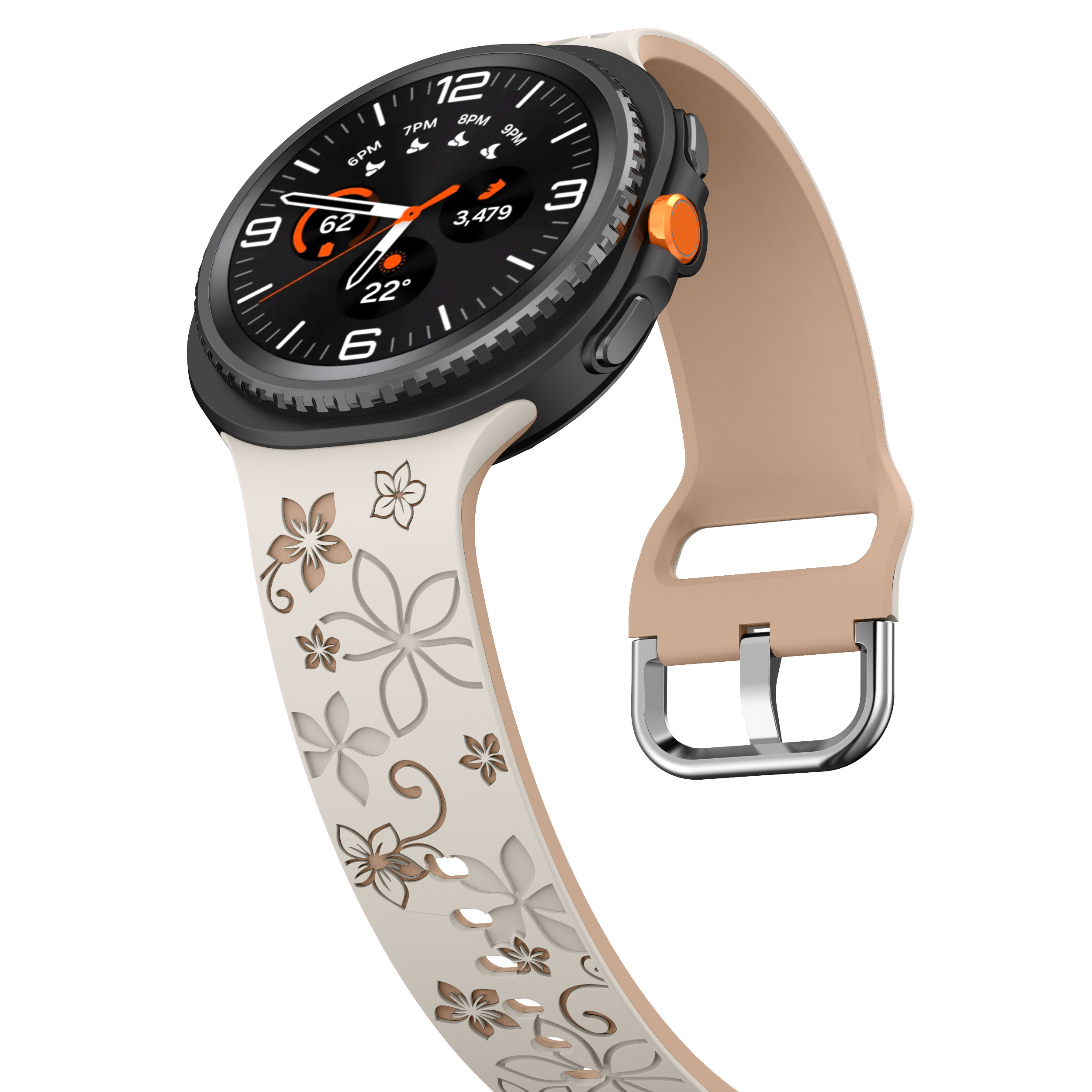 New Striped Two-Tone3D Printed Sport Silicone Strap for Samung Galaxy Watch8 Classic Rubber Watch Band 20mm (WB1203T)