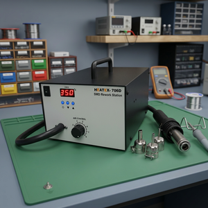 Station de retravaillage SMD à température réglable pour la réparation, l'assemblage et la maintenance de composants électroniques de précision - Product Image 3