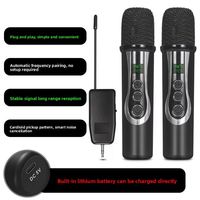 Microphone dynamique sans fil Xtuga E-109 2,4 GHz avec récepteur 3,5 mm, léger, portable, pour karaoké, lumière LED, portée 20 m, intégré, garantie 1 an