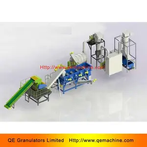 QE Shreddeer PET Plastic Bottles Crushing Washing Drying Recycling Washing Line For PET Label Removing