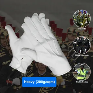 White Cotton Ceremony Ceremonial Costume Catering Honor Guard Marching Band Tuxedo Work Hand Gloves For Parade Cotton