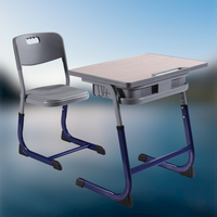 Bureau et chaise en bois portable, double chaise, meubles d'école, salle de classe pour enfants