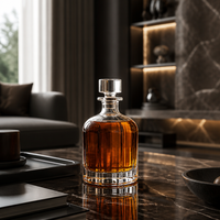 Decantador de whisky de cristal de base pesada de 1000ml, botella de licor de cristal, jarra de bar con tapón hermético